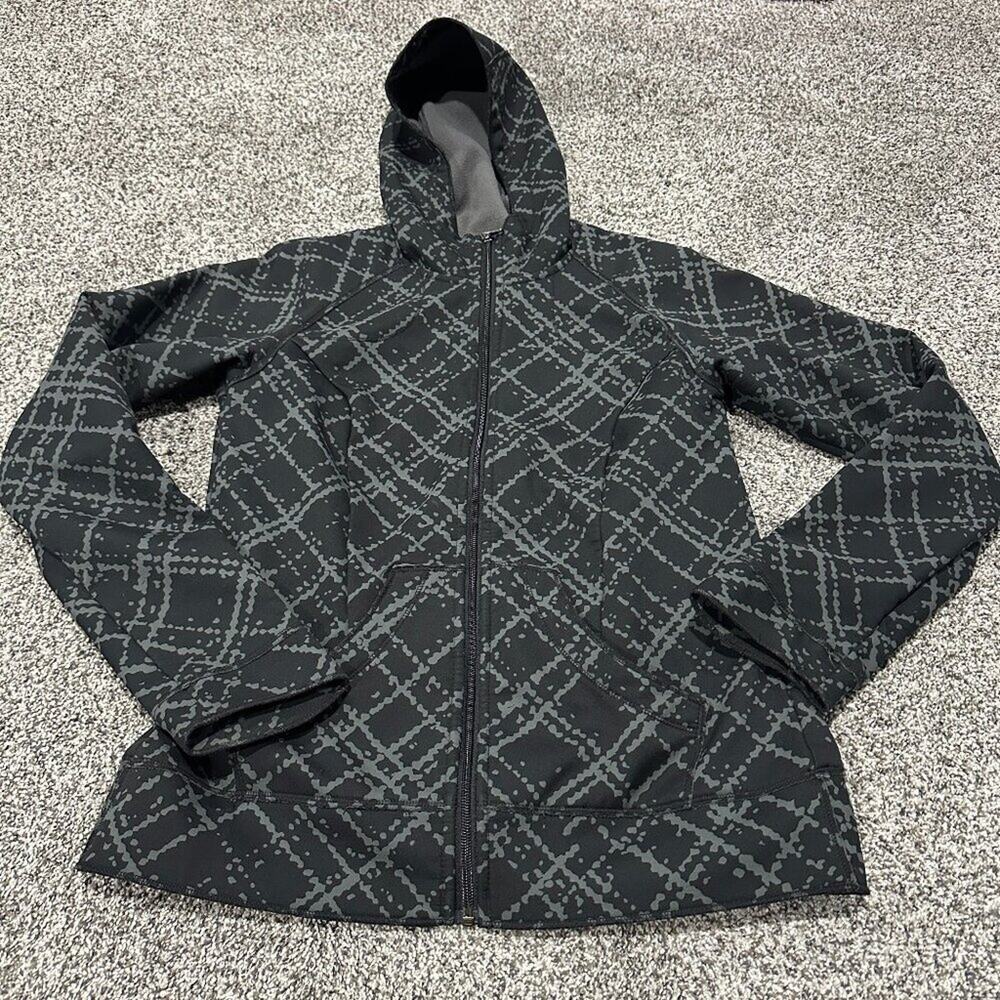 Columbia Women's Sweet Slope Softshell Jacket Full Zip Hoodie Black Gray, Medium